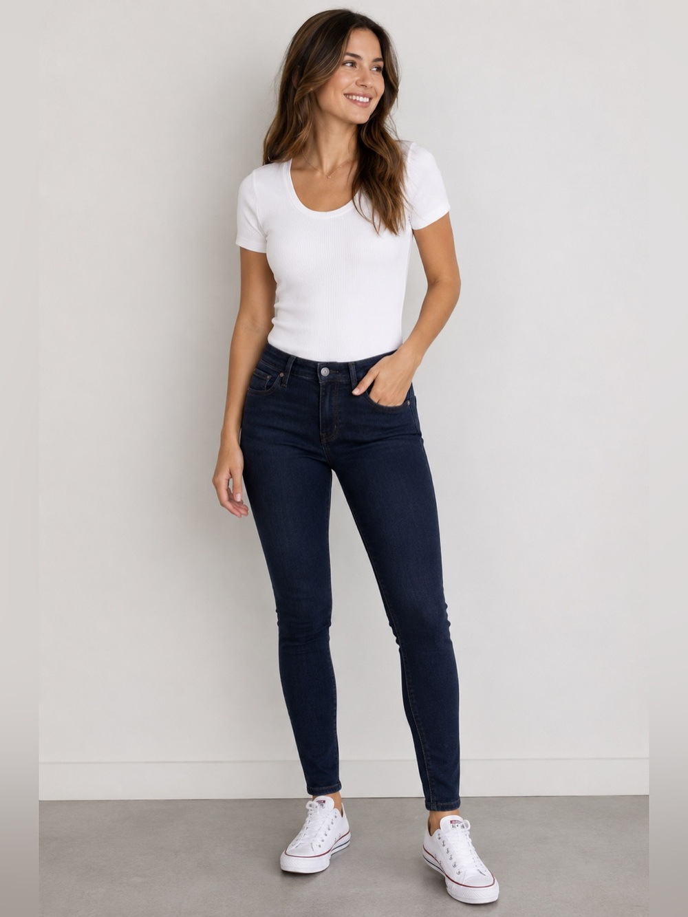 Levi's 535 Dark Blue Women's Skinny Leggings Jeans Size 27 32 Casual Denim